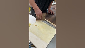 Applying adhesive to plywood and laminate #woodworking