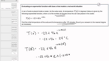 21 03 Evaluating an exponential function with base e that models a real-world situation