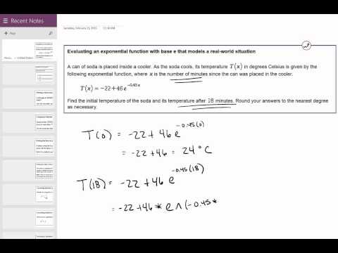 21 03 Evaluating an exponential function with base e that models a real-world situation