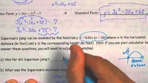 Test 3 Review: Quadratics & Factoring (Video 6) -  pg 3 #20