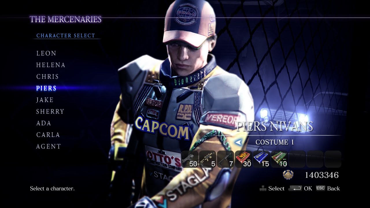 Resident Evil 6 The Mercenaries Piers Costume 1 Creature Workshop Full Combo