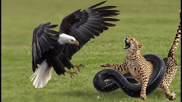 Eagle and python:rescue of a Mother Cheetah from a Giant Python; paw SOS