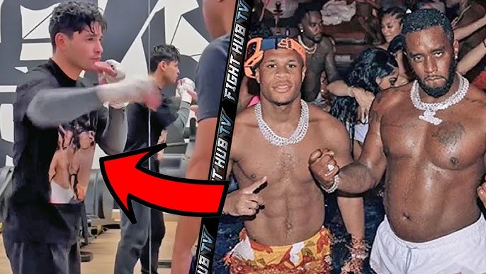 Ryan Garcia TROLLS Devin Haney with DIDDY shirt in mitt workout for Haney