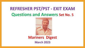 REFRESHER PST/PST - EXIT EXAM - Questions and Answers Set No. 5