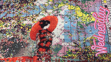 How I start my thread on 11 count Pre-stamped Cross Stitch