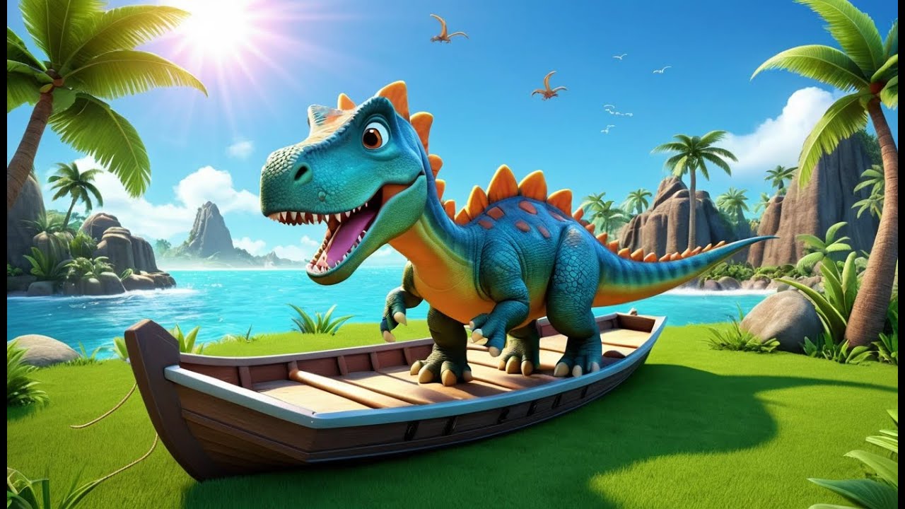 Row Row Your Dinosaur | Fun Dinosaur Nursery Rhyme for Toddlers | Catchy Kids Song