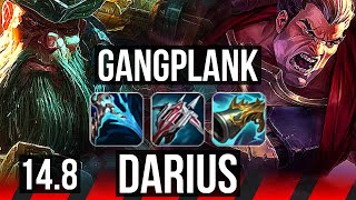 GANGPLANK vs DARIUS (TOP) | Rank 7 GP, Godlike, 500+ games | BR Challenger | 14.8