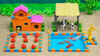 5 Minutes Challenge: Build a Mini Farm from A to Z | Mini Water Pump for Farm Animal