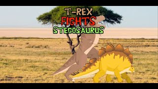 T-Rex Fights Stegosaurus | Android Mobile Game screenshot 1