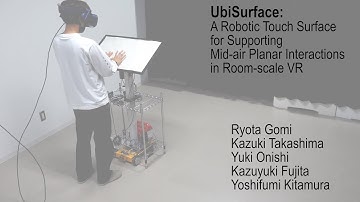 UbiSurface: A Robotic Touch Surface for Supporting Mid-air Planar Interactions in Room-Scale VR