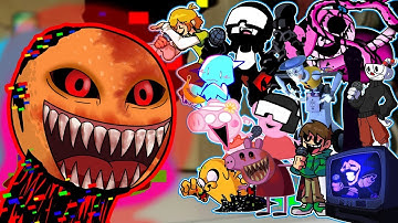 FNF Sliced(Vs Annoying Orange Ferocious) But Different Characters Sing It🎵Everyone(Learn With Pibby)