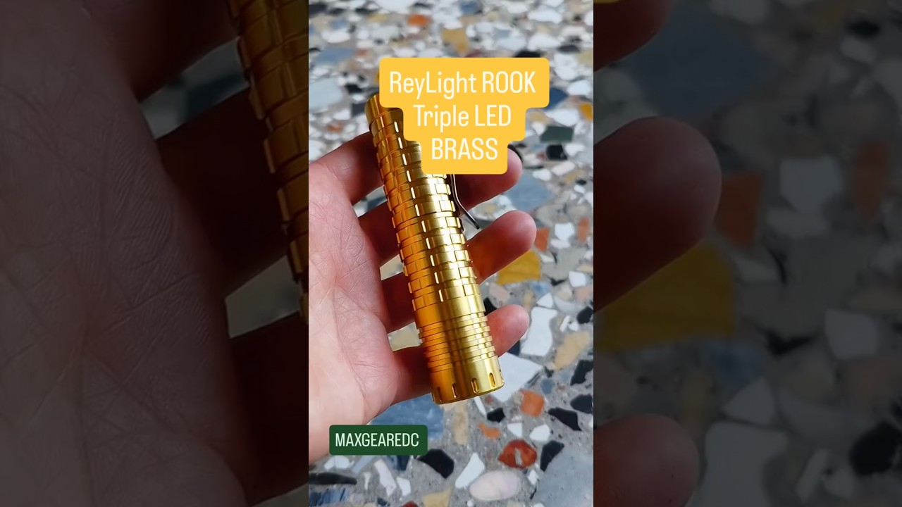 NEW ReyLight DAWN BRASS in hands video 3x Nichia 519a-4000K 