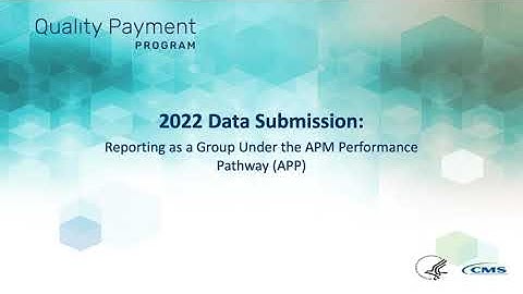 2022 Data Submission: Reporting as a Group Under the APM Performance Pathway (APP)