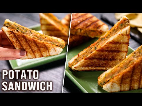 Street style masala grill sandwich, Aloo Masala veg grill sandwich recipe