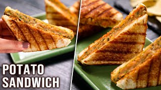 Potato Masala Sandwich Recipe | Easy Breakfast/Snack Recipes For Tiffin Box - Students, Kids, Work