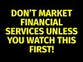 How to market a financial service  marketing for financial services  marketing plan strategies