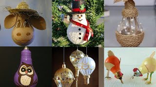 most beautiful waste bulb craft ideas for Christmas