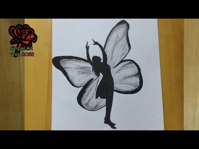How to draw a Girl with Butterfly wings for beginners - Fairy Drawing -  Pencil sketch - Art video | Fairy drawings, Drawings, Art drawings sketches  simple