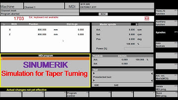 TAPER TURNING Turning Program in Sinumerik 810/840d winNC