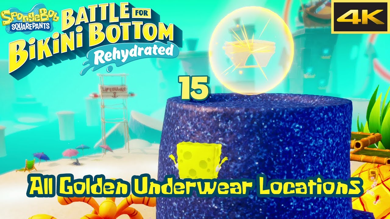 All Golden Underwear Locations - SpongeBob SquarePants Battle for Bikini Bottom Rehydrated [4k]