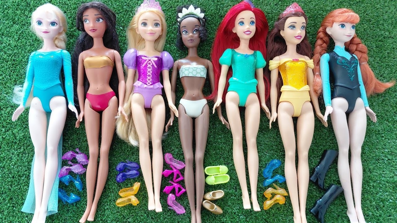 Disney Princess Doll Makeover ~ DIY Miniature Ideas for Barbie   Wig, Dress, Faceup, andMore! DIY