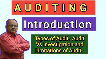 Auditing I Types of Audit I Audit Vs Investigation I Limitations of Audit I Khans Commerce Tutorial