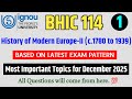 BHIC 114 Important Questions December 2025 Exam in English | BHIC 114 Question Paper 2025 | IGNOU