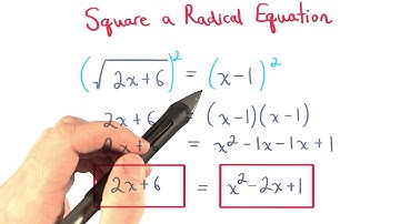 Square a Radical Equation - Visualizing Algebra