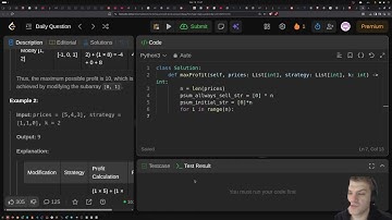 Solving Leetcode Daily 3652. Best Time to Buy and Sell Stock using Strategy in Python