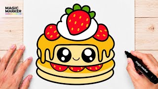 How to Draw a Cute Kawaii Pancake 🥞💕 | Easy Cute Digital Illustration