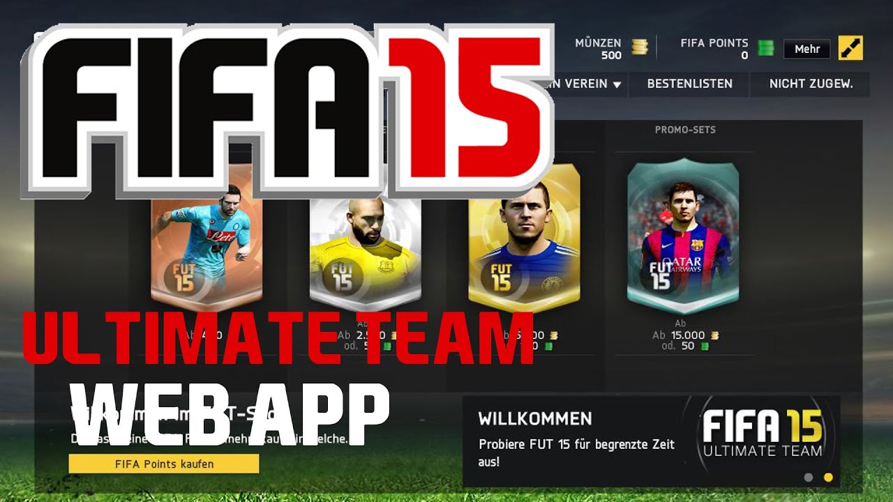Fifa 15 Ultimate Team Web App - YouTube