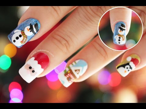 UÑAS NAVIDEÑAS PINTADAS PASO A PASO | AMOR ALIN***