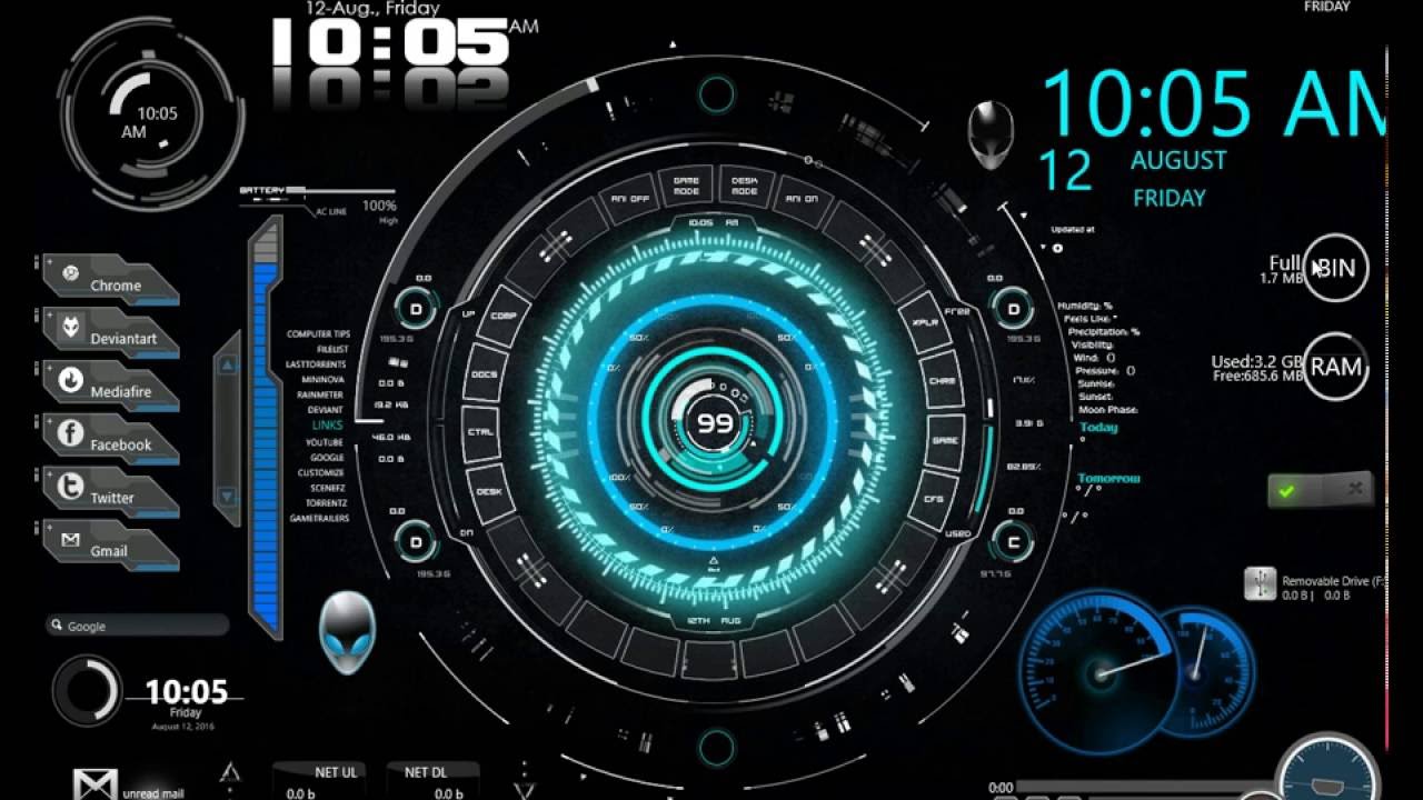 jarvis rainmeter skin