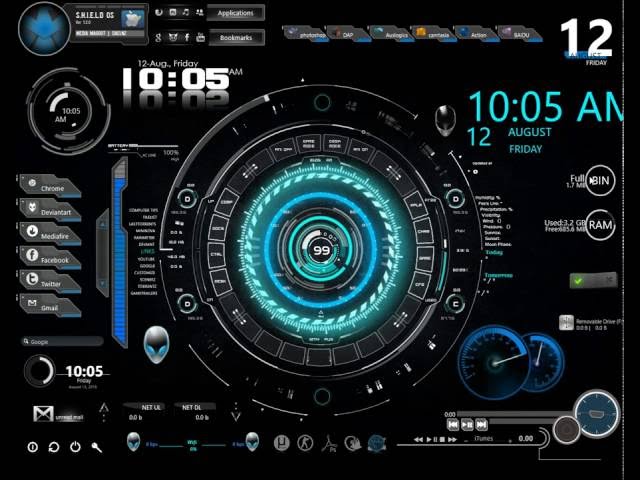 Jarvis Computer Setup Jarvis Setup With Jarvis Rainmeter Theme Shi 20 Amazing Rainmeter
