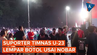 Timnas U-23 Kalah dari Irak, Suporter Lempar Botol Minum Usai Nobar di GBK