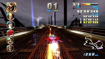 F Zero GX - Practice Run on Thunder Road with Custom Machine (Rave Glider from AX Attract Mode)