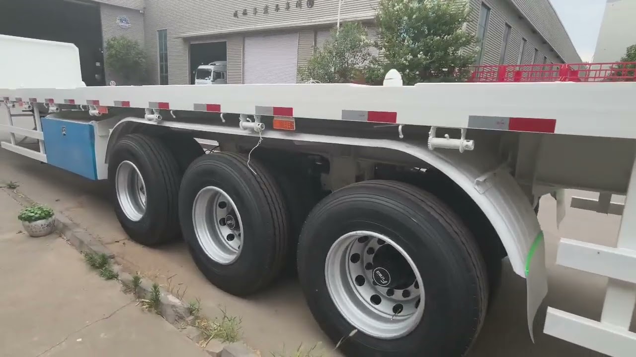 Container flatbed trailer, Container skeleton flatbed trailer, Three-axle container flatbed trailer