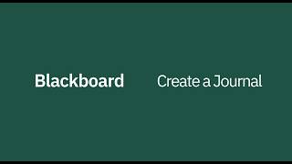 Create a Journal in Blackboard