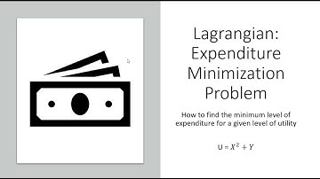 Lagrangian Expenditure Minimization Problem