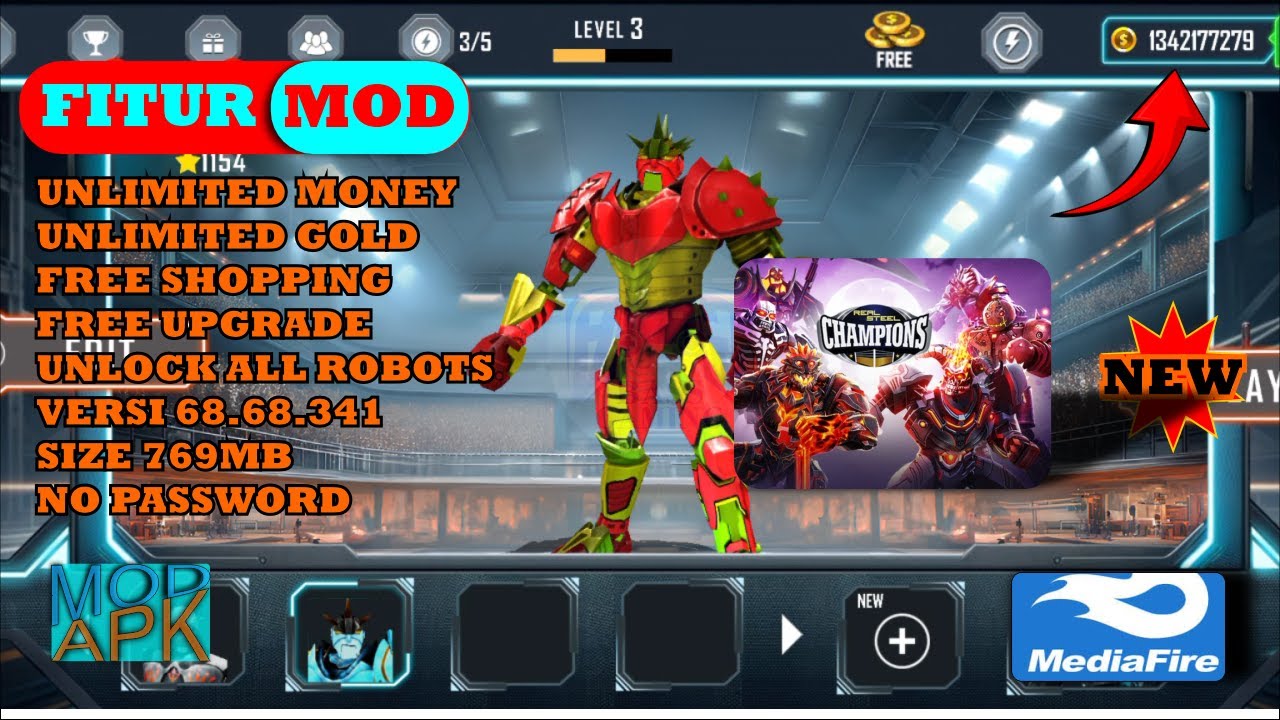 UPDATE‼️ REAL STEEL BOXING CHAMPIONS MOD APK v68.68.341 UNLIMITED