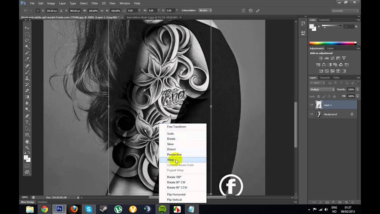 How to make a realistic tattoo in Photoshop CS6! (Full Tutorial ...