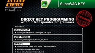 Easy direct key programming without transponder programmer - SuperVAG KEY (SPVG, formerly SuperVAG)