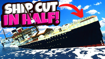 Our Ship Sinks After SPLITTING IN HALF in Stormworks Multiplayer!