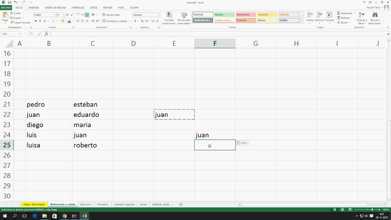 excel, referencia relativa YouTube