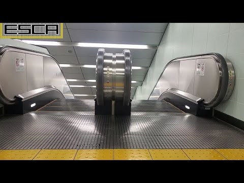 上野中央通り地下通路 エスカレーター C4出口 下り 東芝 Tokyo ueno Underground passage Escalator Toshiba
