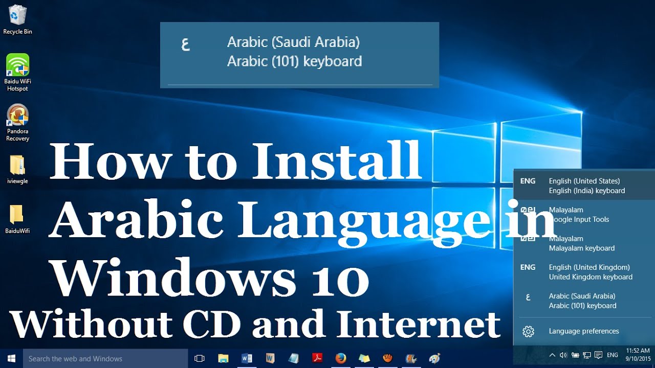 add arabic language windows xp without cd