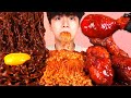 ENG SUB)Spicy! Enoki Mushroom+Black Bean Noodle+Chicken Eat Mukbang🍗Korean ASMR 후니 Hoony Eatingsound