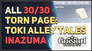 All 30 Torn Page Toki Alley Tales Locations Genshin Impact