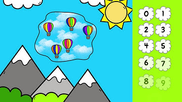Counting Hot Air Balloons, Count the Objects, Numbers 0-10, Subitize, Subitizing, Virtual School FUN