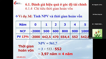 🔥 thời gian hoàn vốn đầu tư - thẩm định dự án đầu tư - NPV IRR 💰 Trường Đại học Công nghiệp TP.HCM